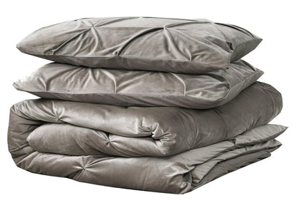 Velvet Pintuck Duvet Cover Set - Linen - Bedding Park