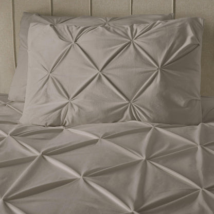Velvet Pintuck Duvet Cover Set - Linen - Bedding Park