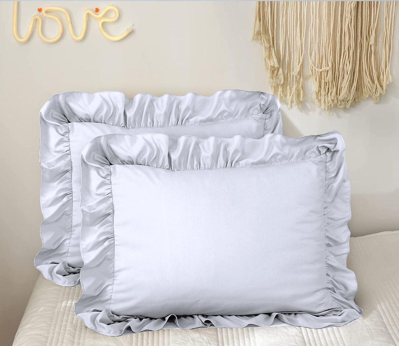 Ruffle Duvet Cover Set - White - Bedding Park