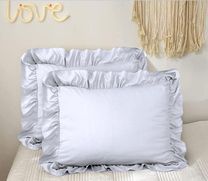 Ruffle Duvet Cover Set - White - Bedding Park
