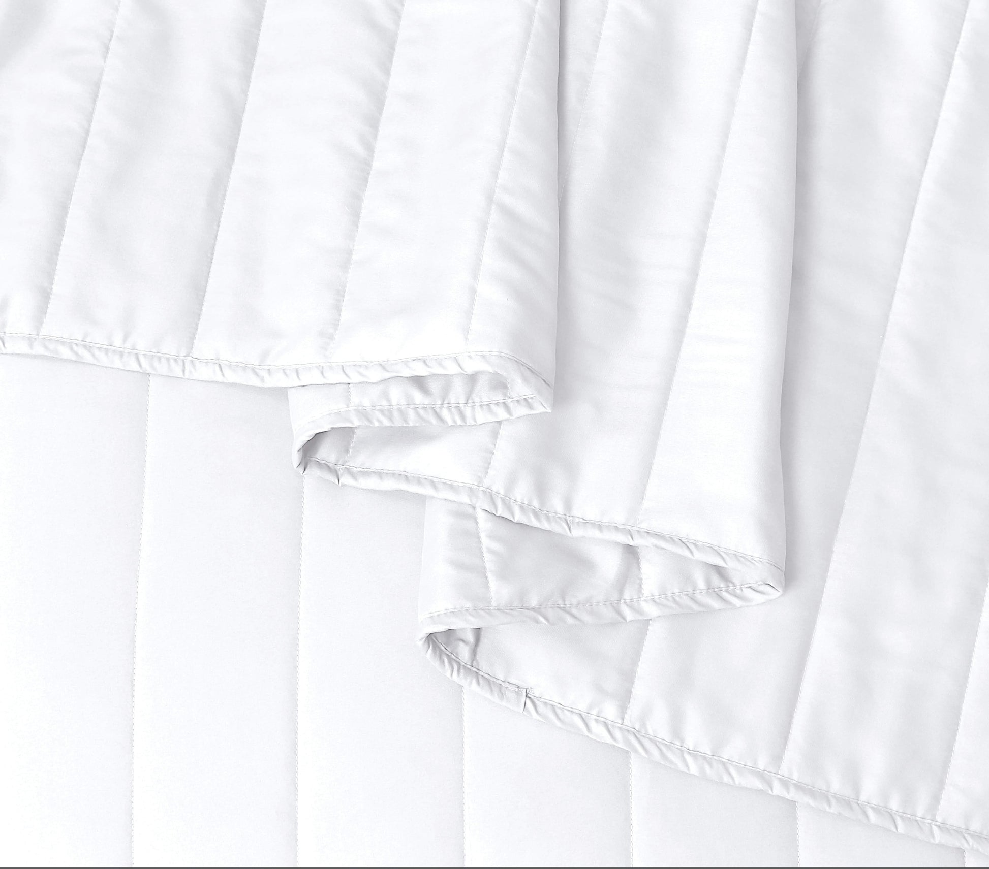 Quilted Stripe Bedspread - White - Bedding Park