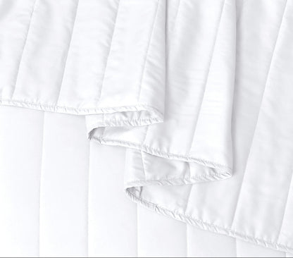 Quilted Stripe Bedspread - White - Bedding Park