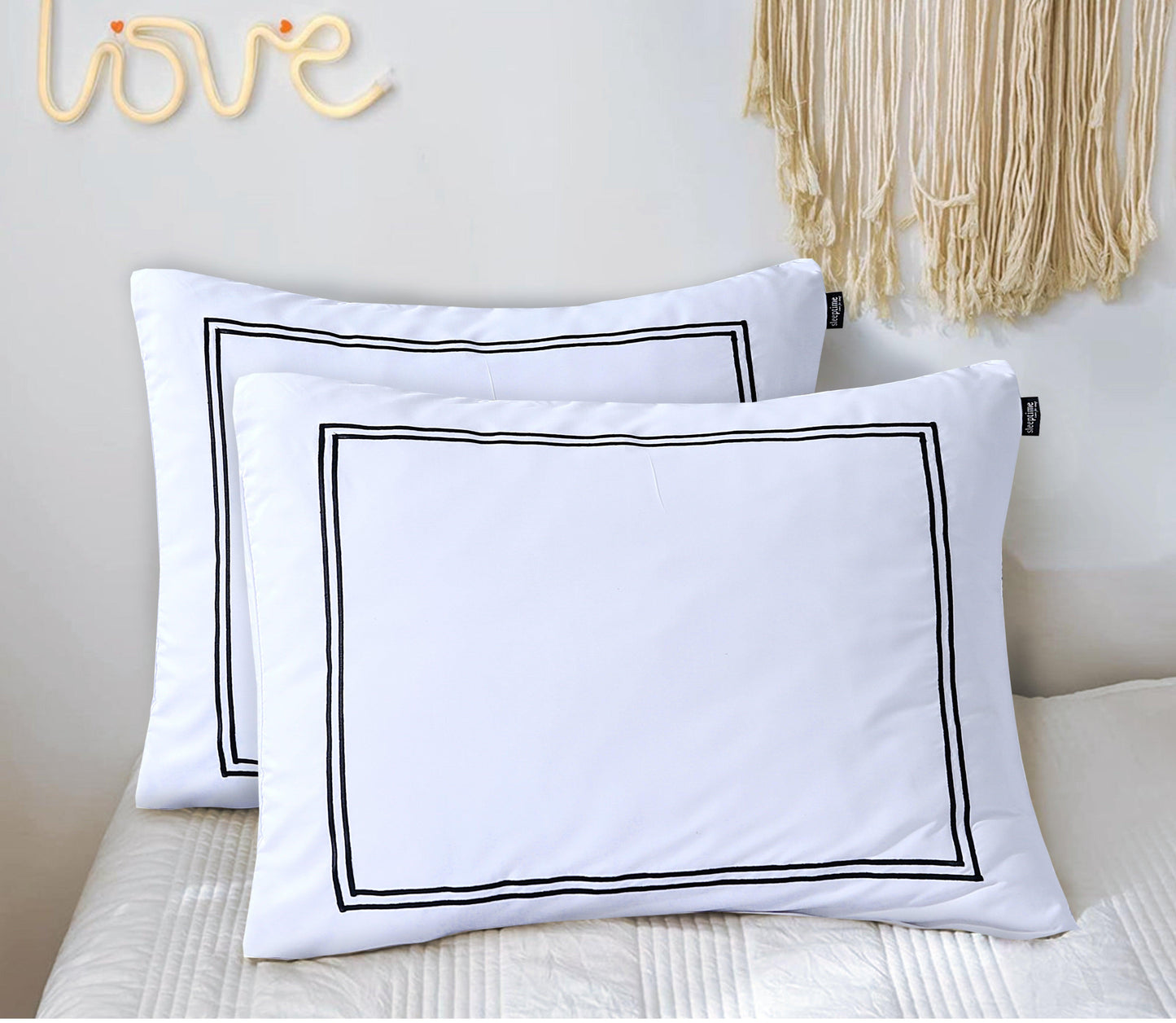 Duvet Cover Set with Barat Embroidery - White - Bedding Park