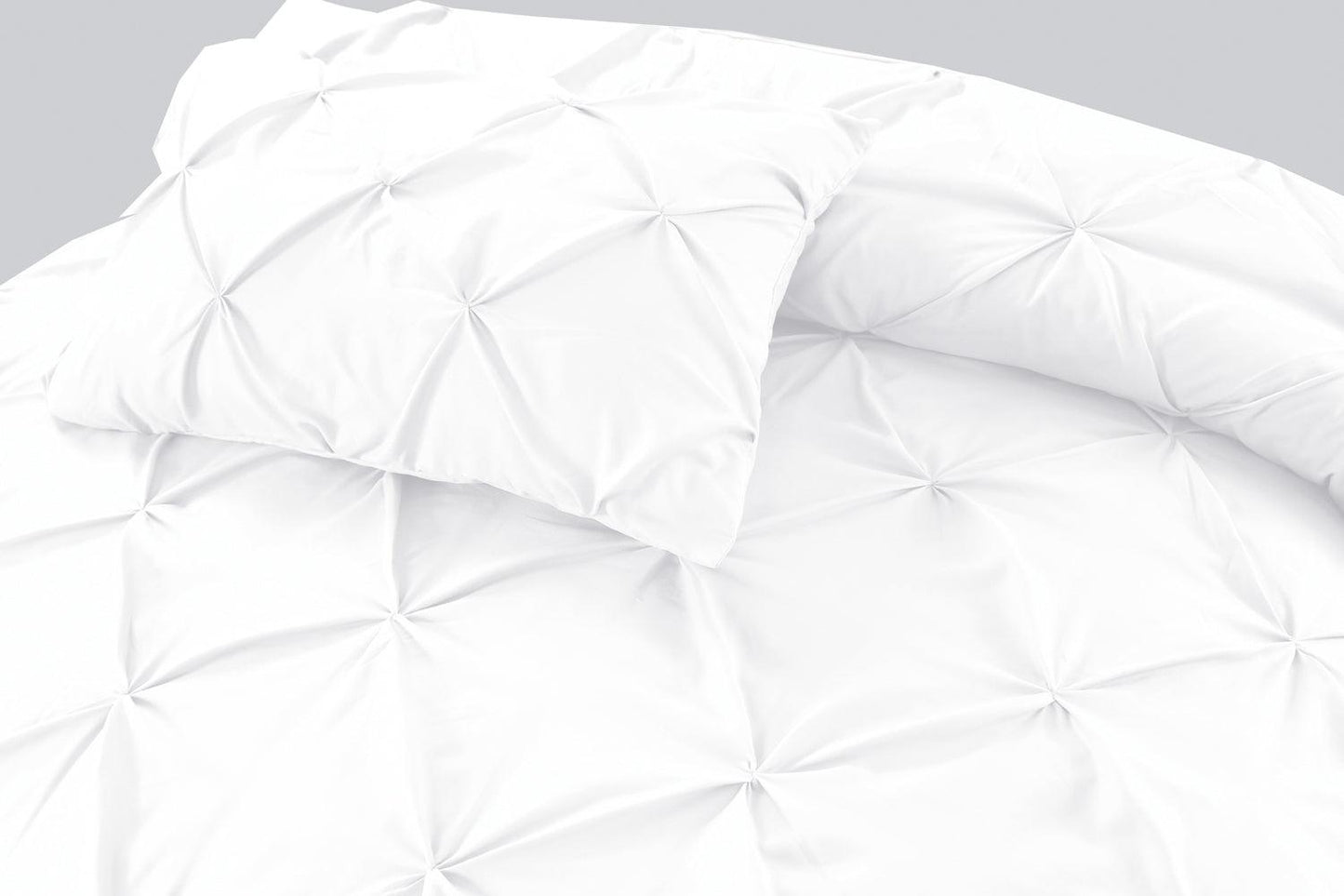 Pintuck Duvet Cover Set- White - Bedding Park