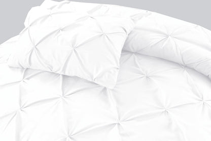 Pintuck Duvet Cover Set- White - Bedding Park